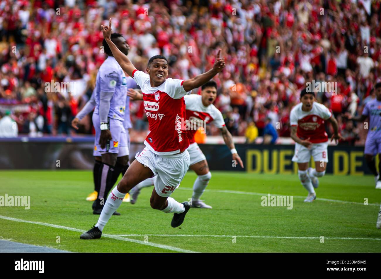 Bogota, Colombia. 26th Jan, 2025. Independiente Santa Fe's Jeison ...