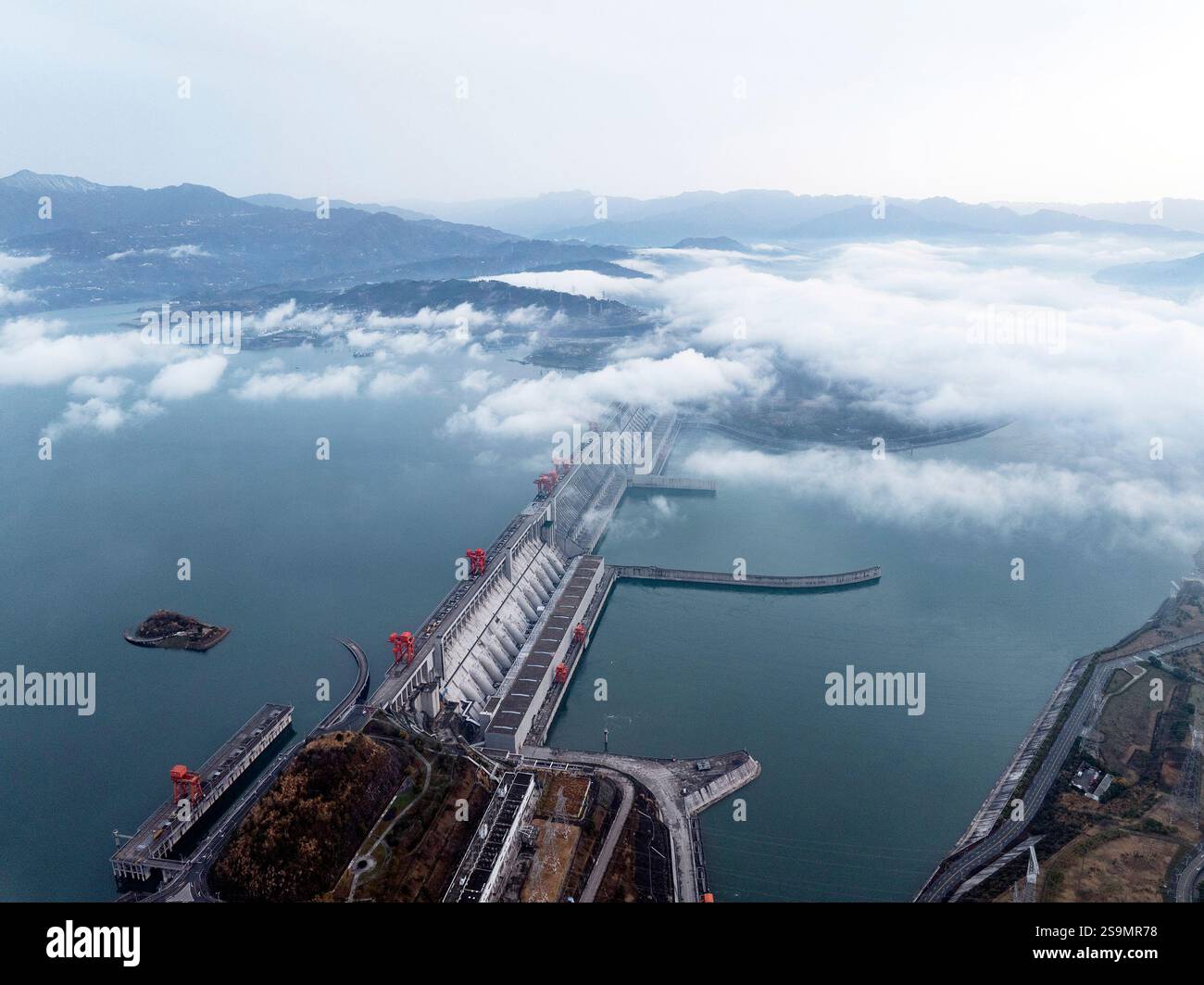 YICHANG, CHINA JANUARY 26, 2025 Aerial photo taken on Jan 26, 2025