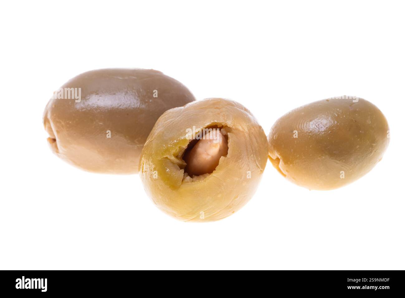 marinated olives isolated on white background Stock Photo