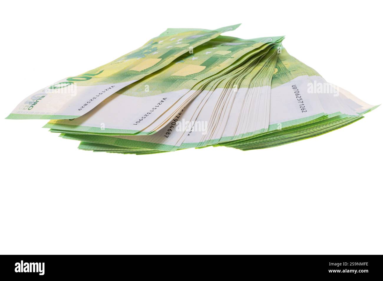 euro banknotes isolated on white background Stock Photo - Alamy