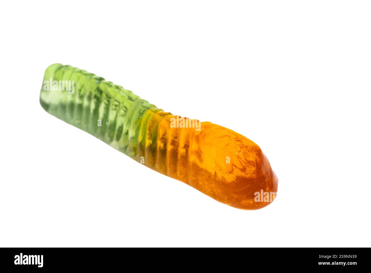 jelly worms isolated on white background Stock Photo