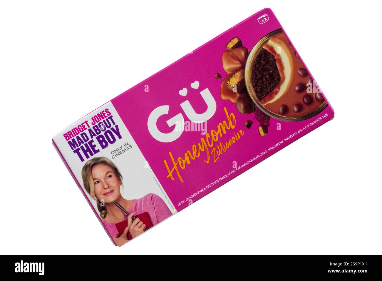 GU Honeycomb Zillionaire puddings isolated on white background ...