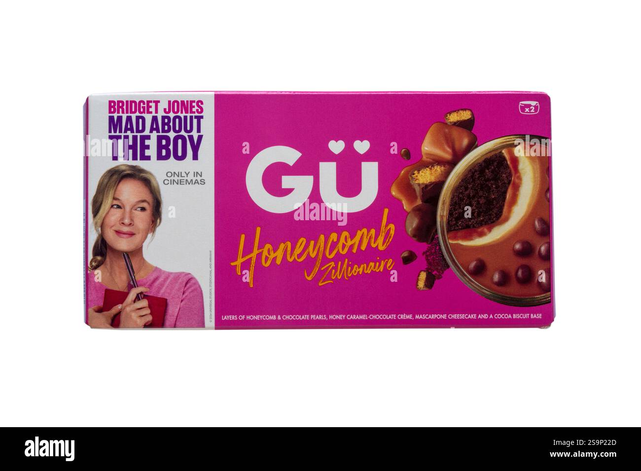 GU Honeycomb Zillionaire puddings isolated on white background ...