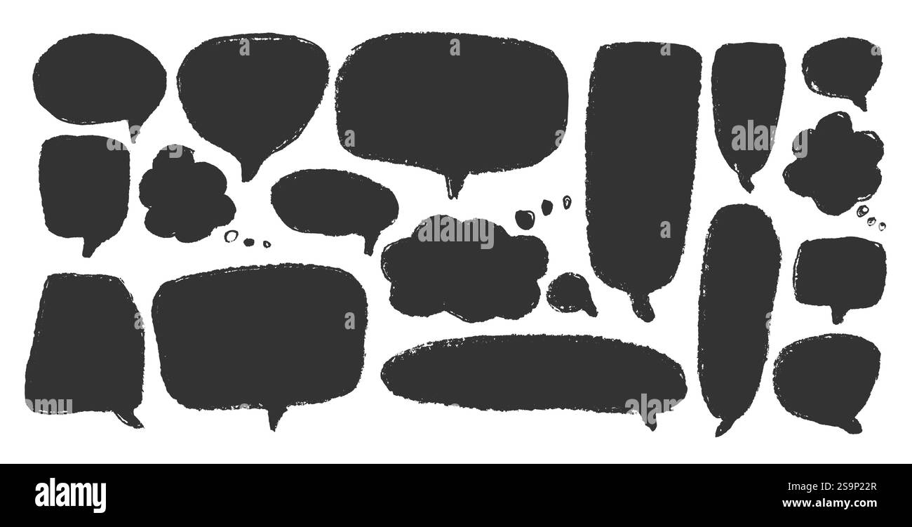 Speech bubbles message boxes Black and White Stock Photos & Images - Alamy