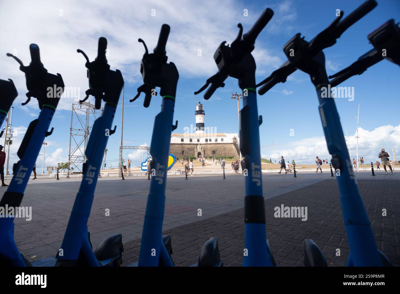 Salvador, Bahia, Brazil - January 24, 2025: View of the famous Barra Lighthouse in the city of Salvador, Bahia. Stock Photo