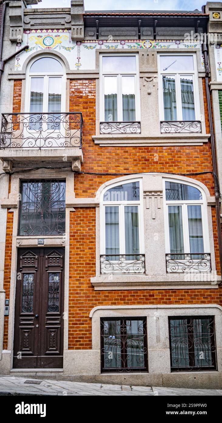 Classic European Home with Traditional Portuguese Tiles Stock Photo