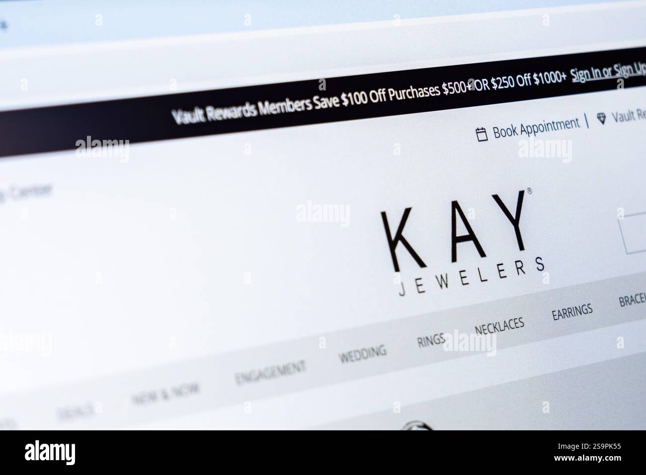 New york usa january 22 2025 kay jewelers website homepage