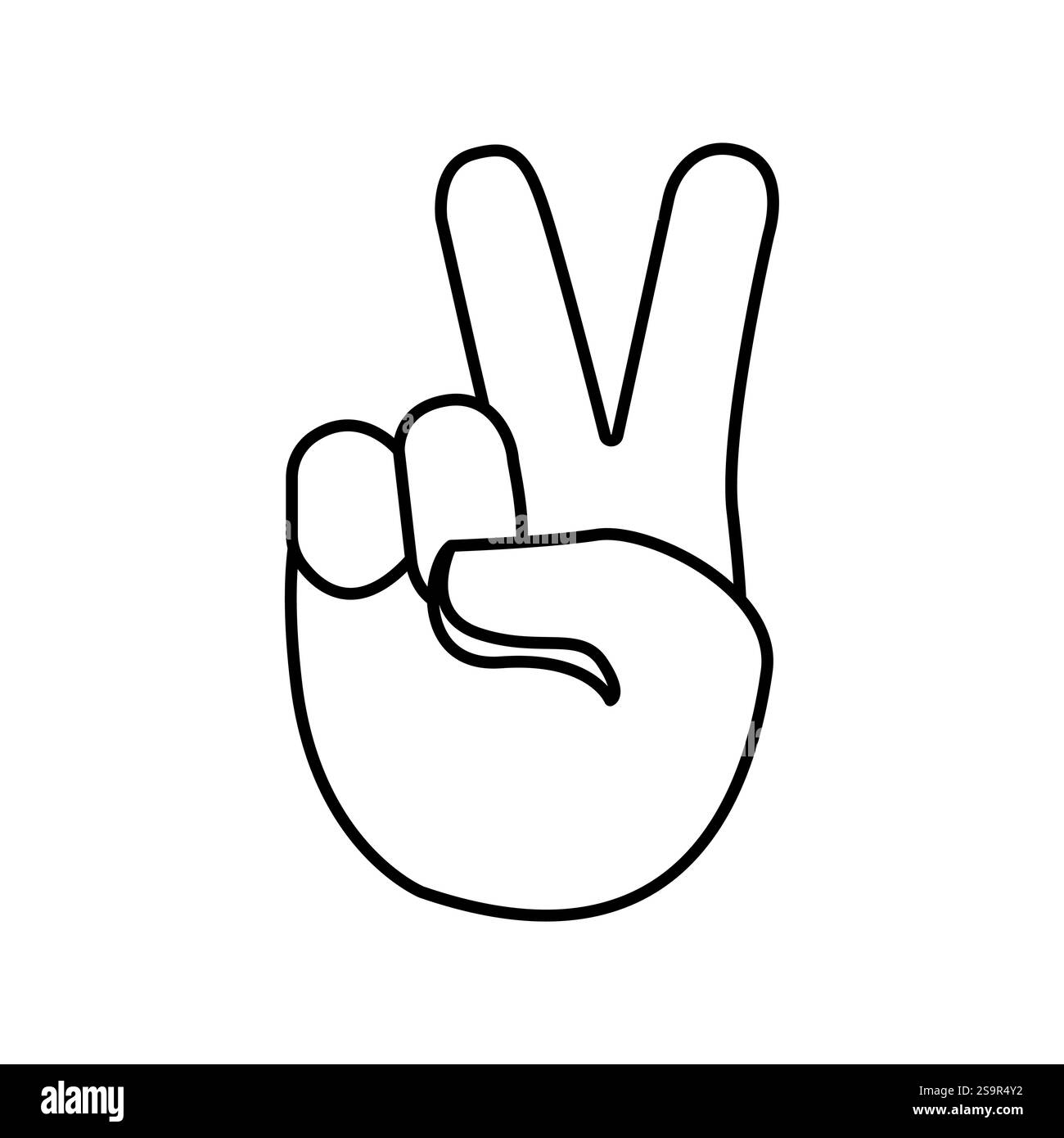 victory hand win vinner V hands fingers emoji vector illustration Stock ...