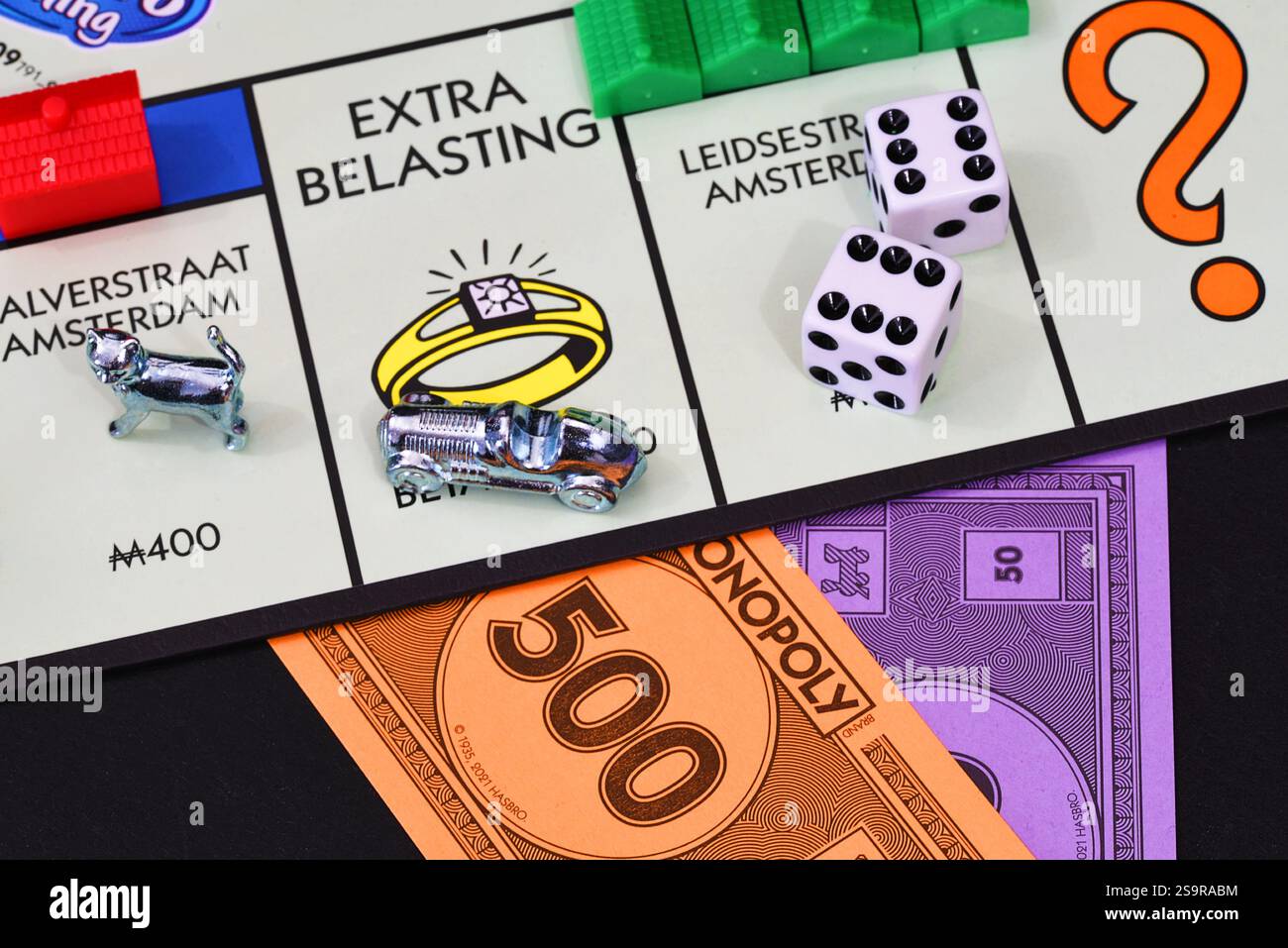 Den Helder, Netherlands. January 20, 2025. Close up of Monopoly, a popular board game. High ...