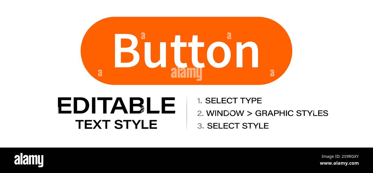 Button for web - Editable text effect, graphic style template ...