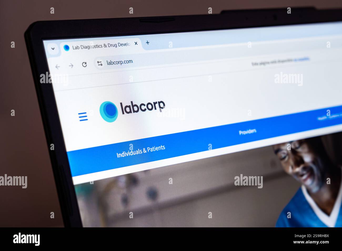 New York, USA - January 22, 2025: Labcorp website displayed on laptop ...