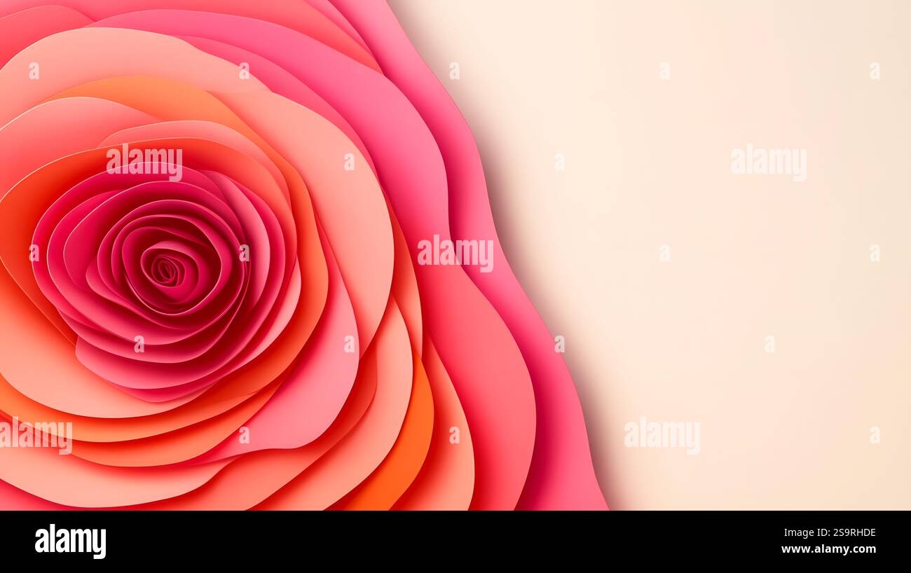 Pink Abstract Gradient Roses Background Vibrant abstract rose shapes in gradient hues of pink and orange form a ...