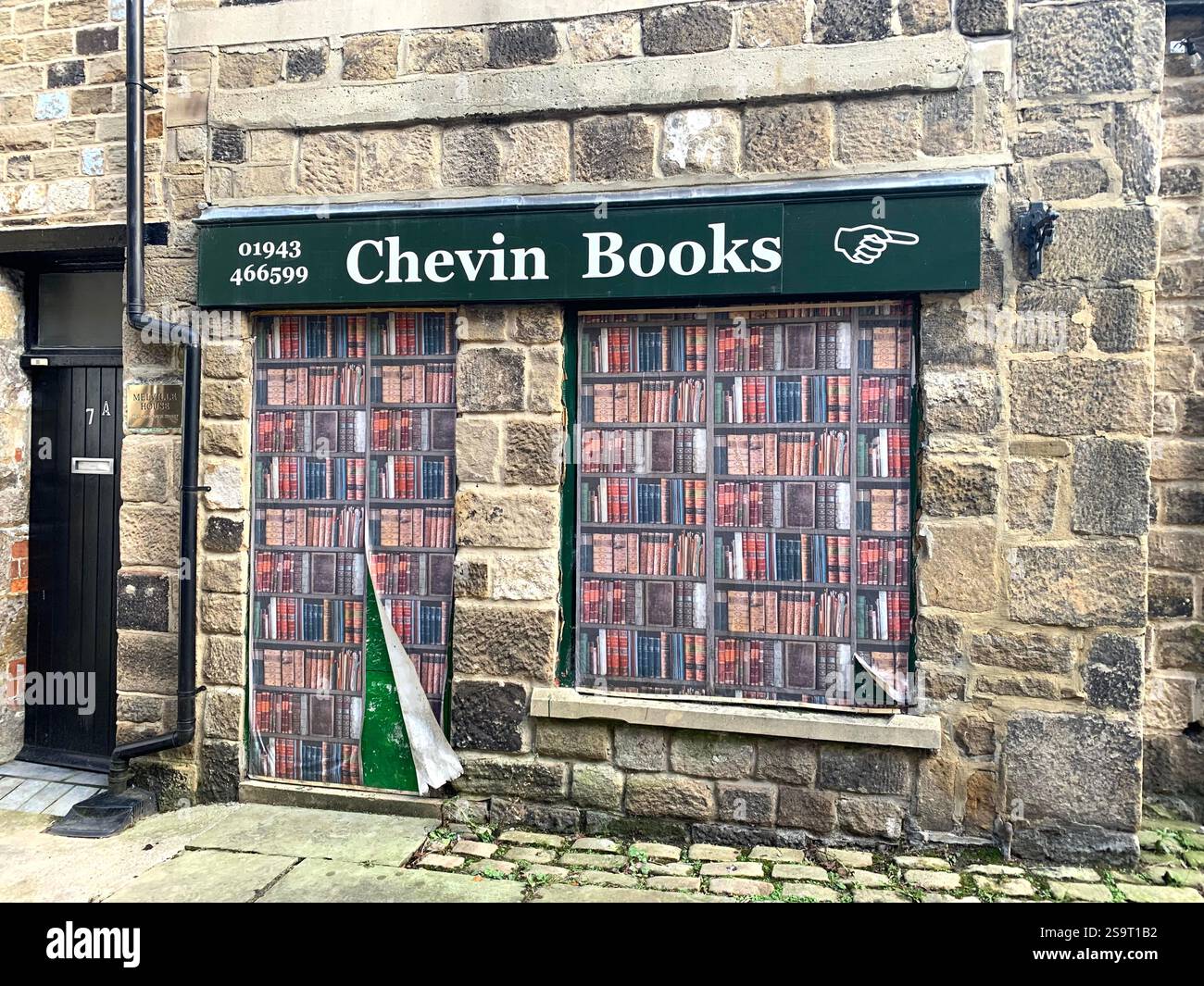 Otley Yorkshire town village place town street streets sign signs shop shops shopping shoppers life living  local pub Cromwell army history life - Smartphone Captured Stock Image