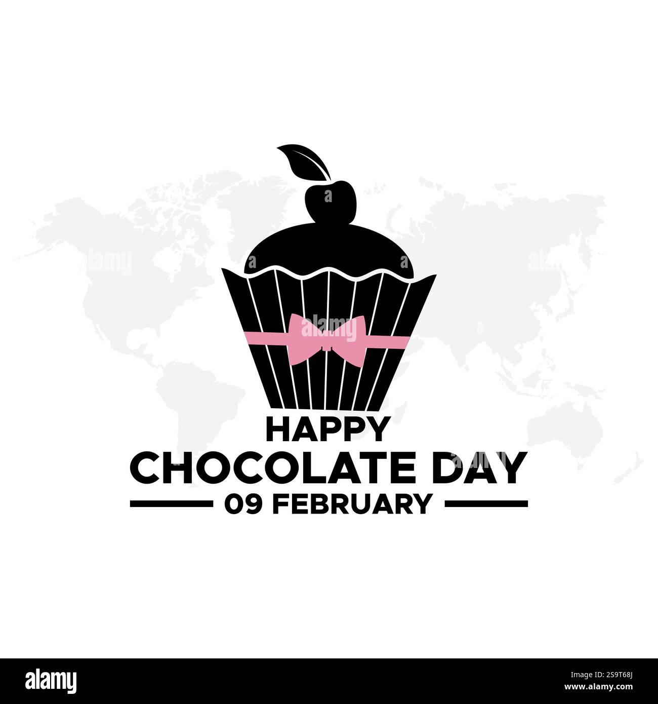 Chocolate Day hand drawn typography logo with heart shape chocolate vector on dark brawn background. Happy chocolate day template, banner, poster, sti Stock Vector