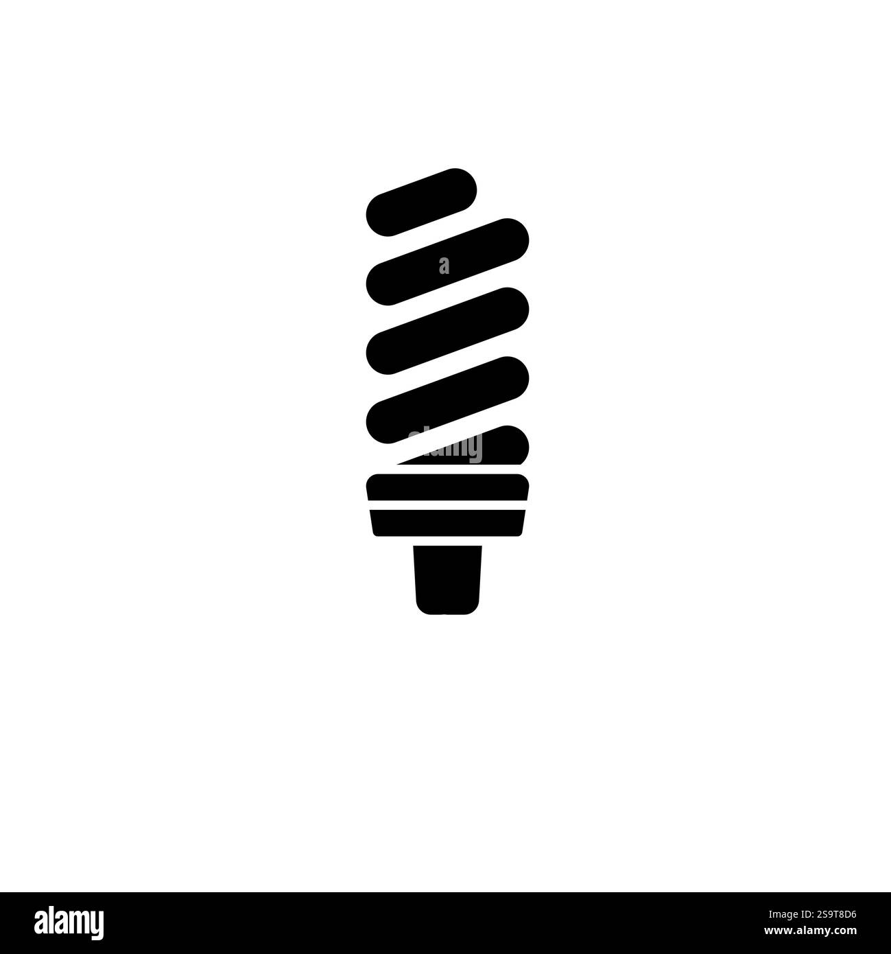 Fluorescent Lamp, Light Bulb Solid Flat Vector Icon Isolated on White Background. Stock Vector