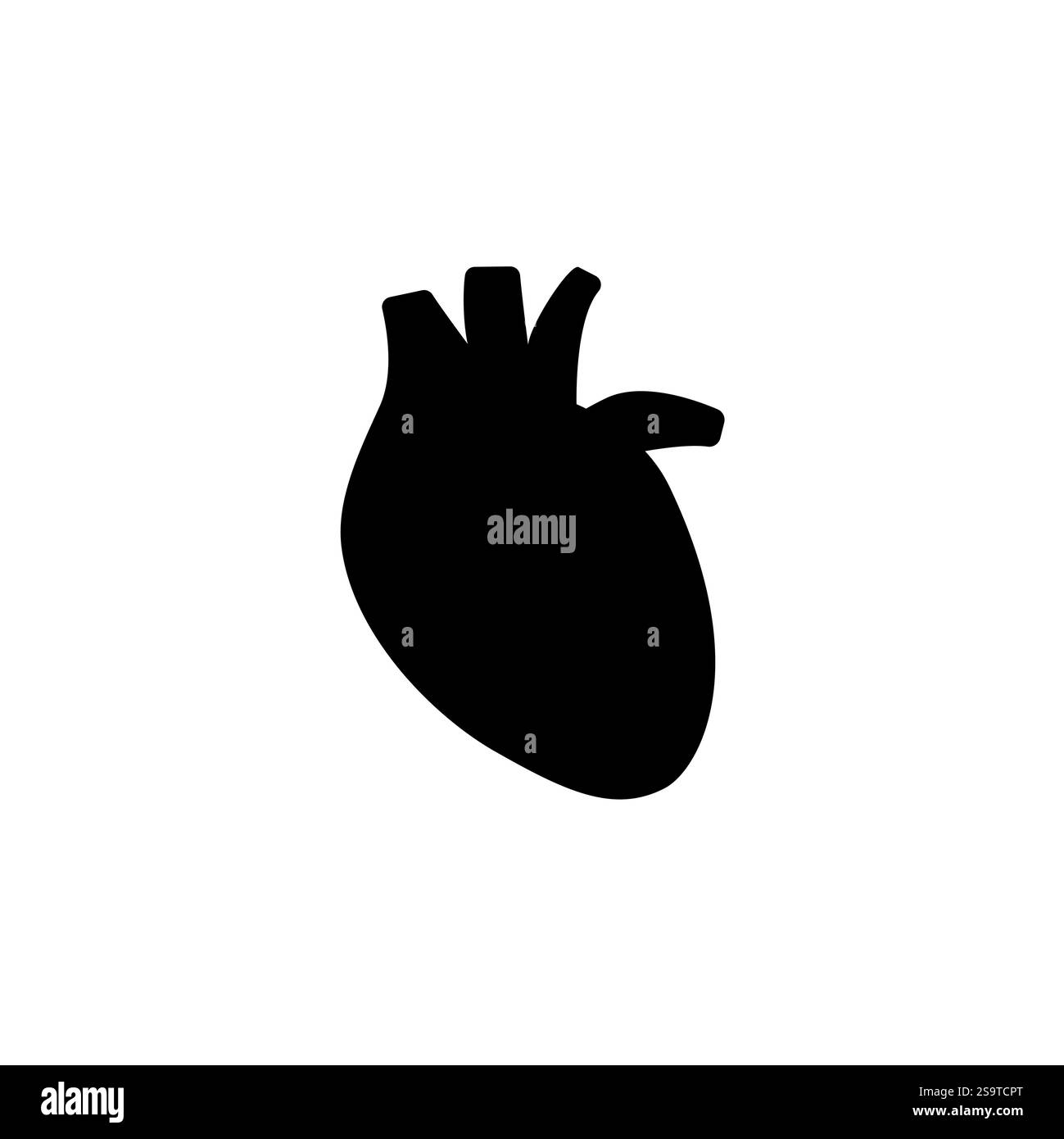 vector red human heart icon Solid Flat Vector Icon Isolated on White ...