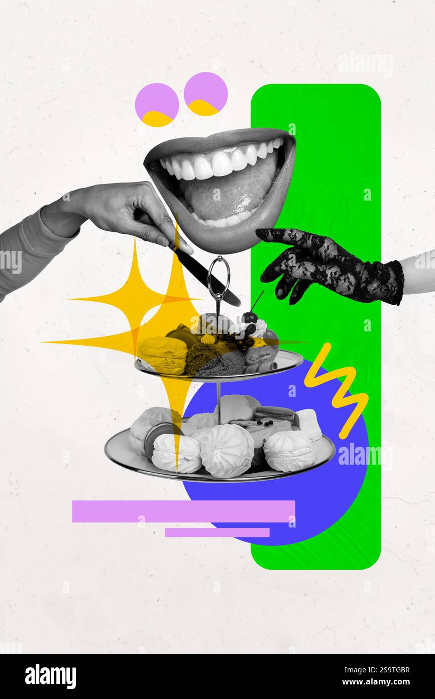 Trend artwork collage template composite sketch of mouth smile show ...