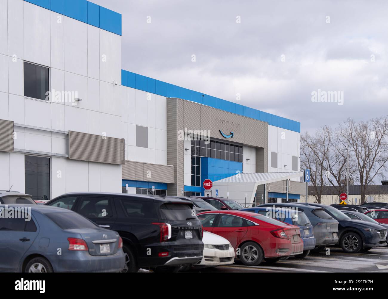 Amazon's DXT6 warehouse is seen in the Montreal suburb of Lachine on ...