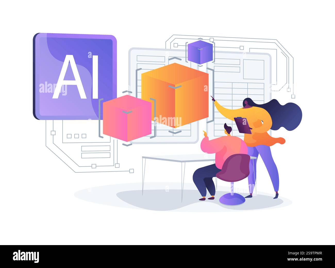 AI-Driven Product Demos abstract concept vector illustration Stock ...