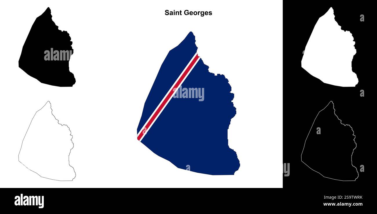 Saint george outline map hi-res stock photography and images - Alamy