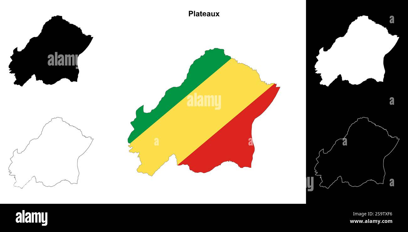 Plateaux outline map hi-res stock photography and images - Alamy