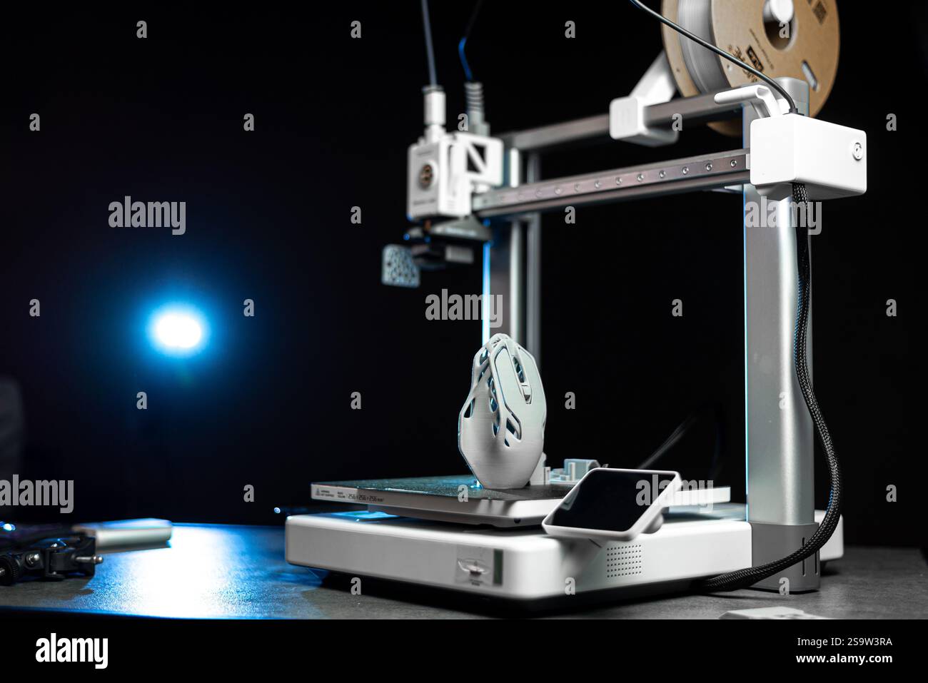 3D printing machine, 3D printer prints a new model Stock Photo