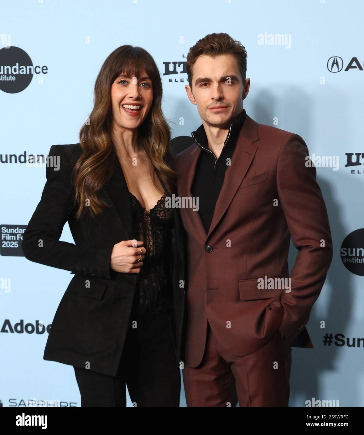 Alison Brie and Dave Franco arriving to the “Together” premiere during