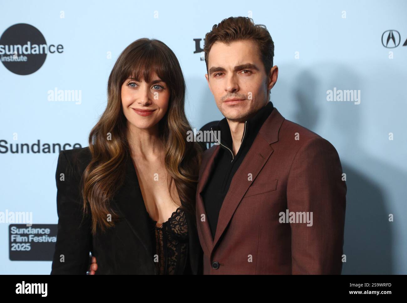 Alison Brie and Dave Franco arriving to the “Together” premiere during