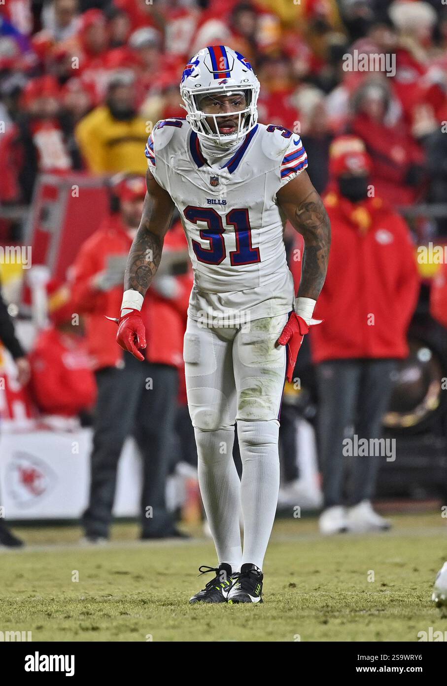 Buffalo Bills cornerback Rasul Douglas (31) gets set before a play ...