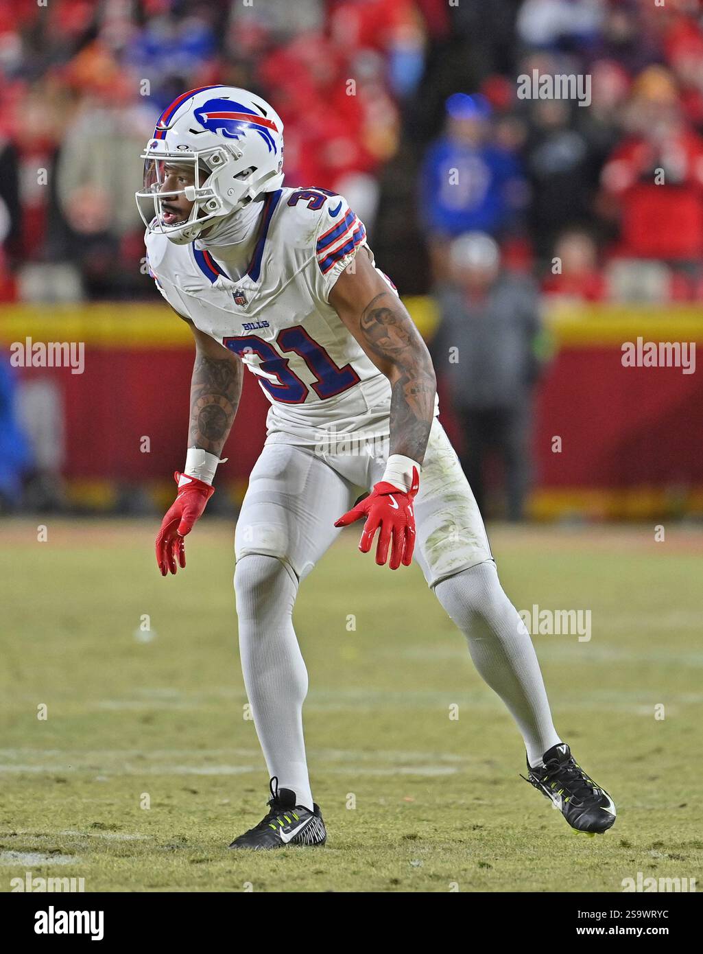 Buffalo Bills cornerback Rasul Douglas (31) gets set before a play ...
