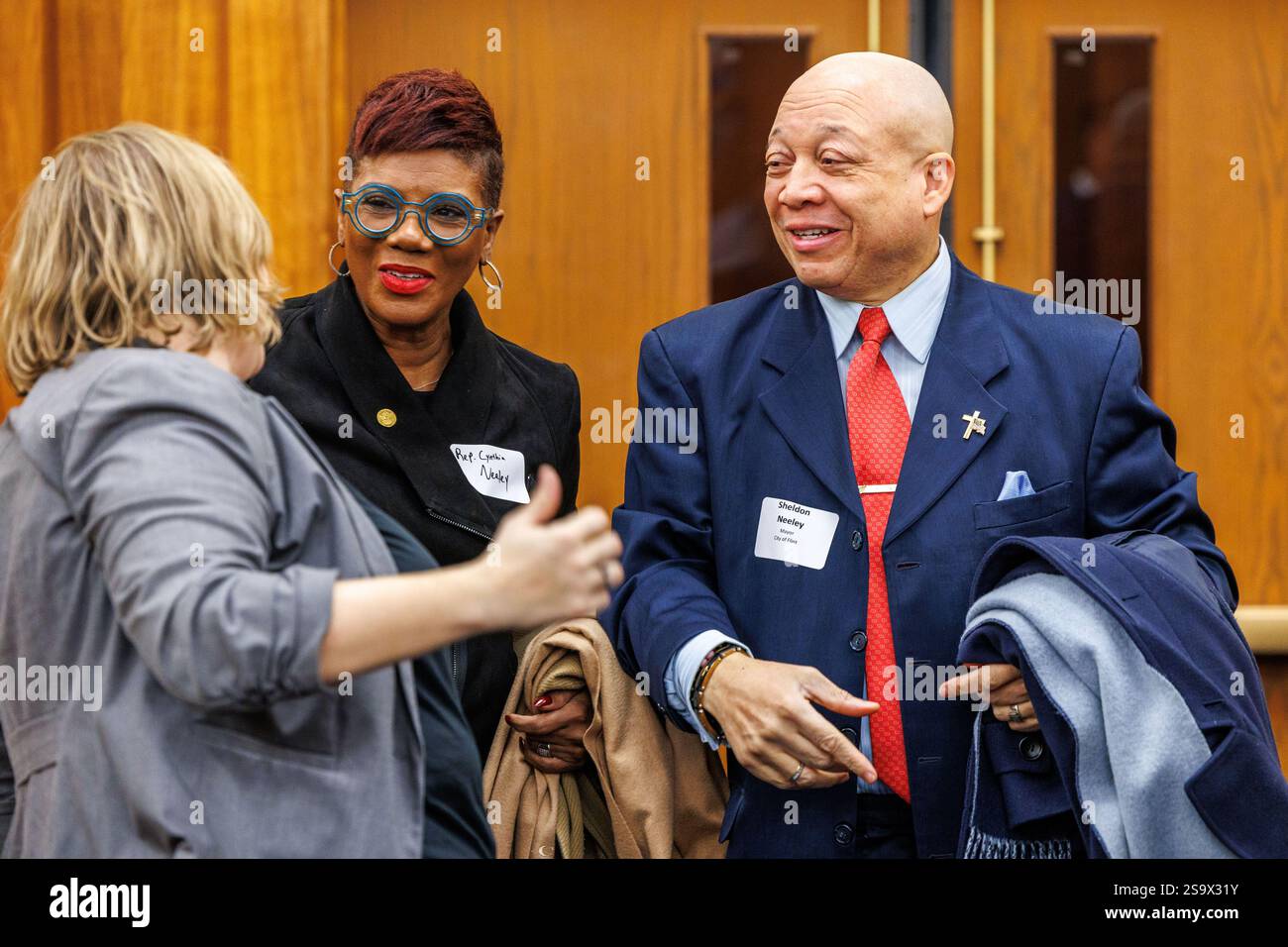 Michigan state Rep. Cynthia Neeley, D-Flint, left, and Flint Mayor ...