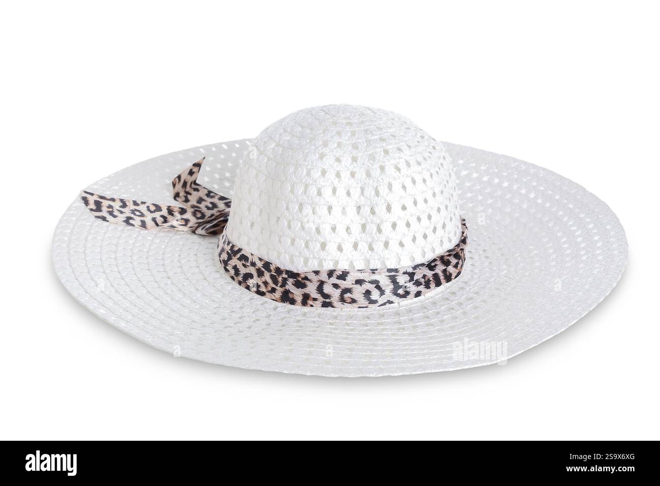 On A Beach Hat - White with braided hat band main image 1