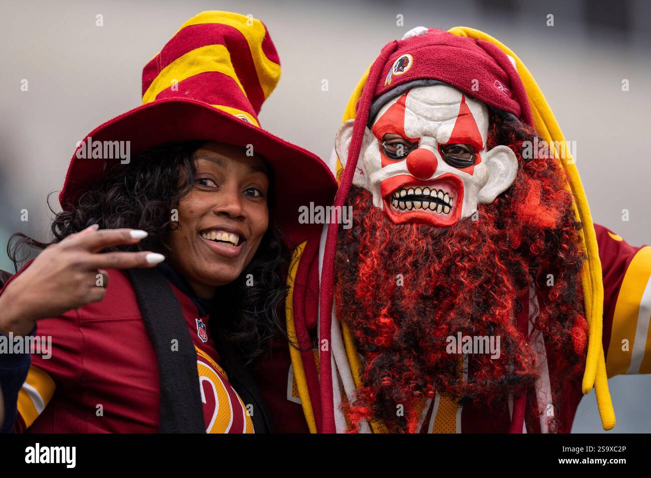 Washington Commanders fans looks on during warm-ups prior to the NFL ...