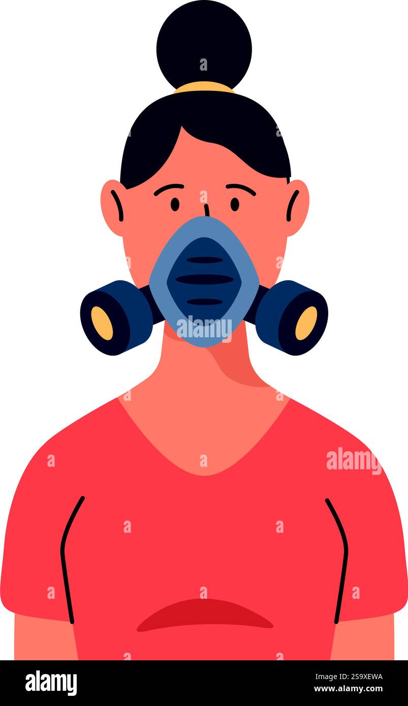 Woman with Gas Mask Illustration Stock Vector Image & Art - Alamy