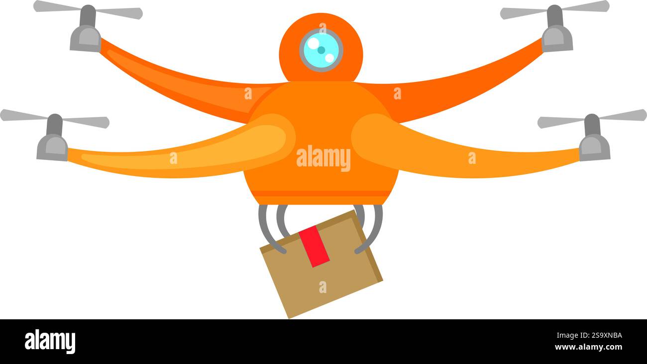 Delivery drone carrying a package Stock Vector Image & Art - Alamy