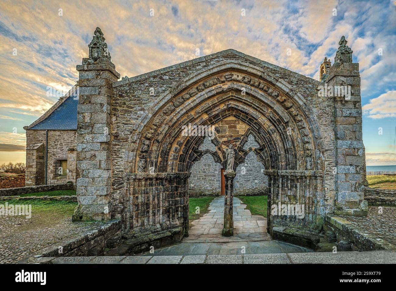 France, Brittany, Plougonvelin. Ruins of the Abbey of Saint Mathieu ...