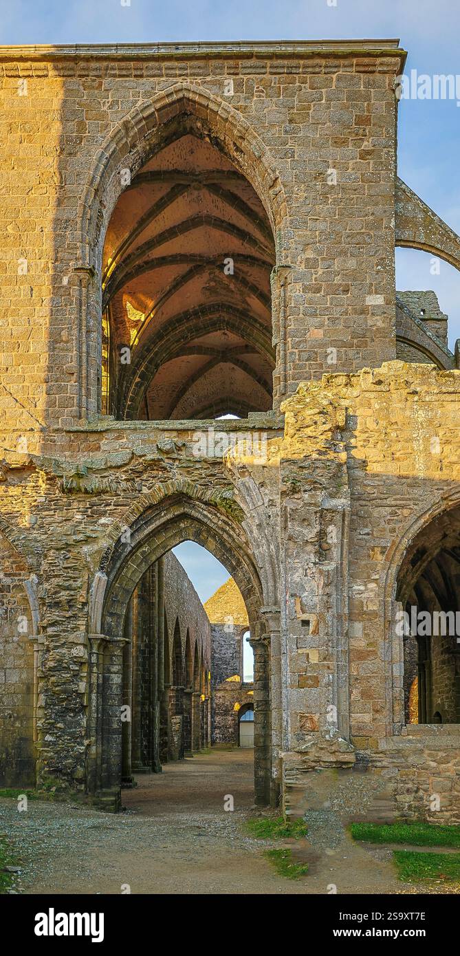 France, Brittany, Plougonvelin. Ruins of the Abbey of Saint Mathieu ...