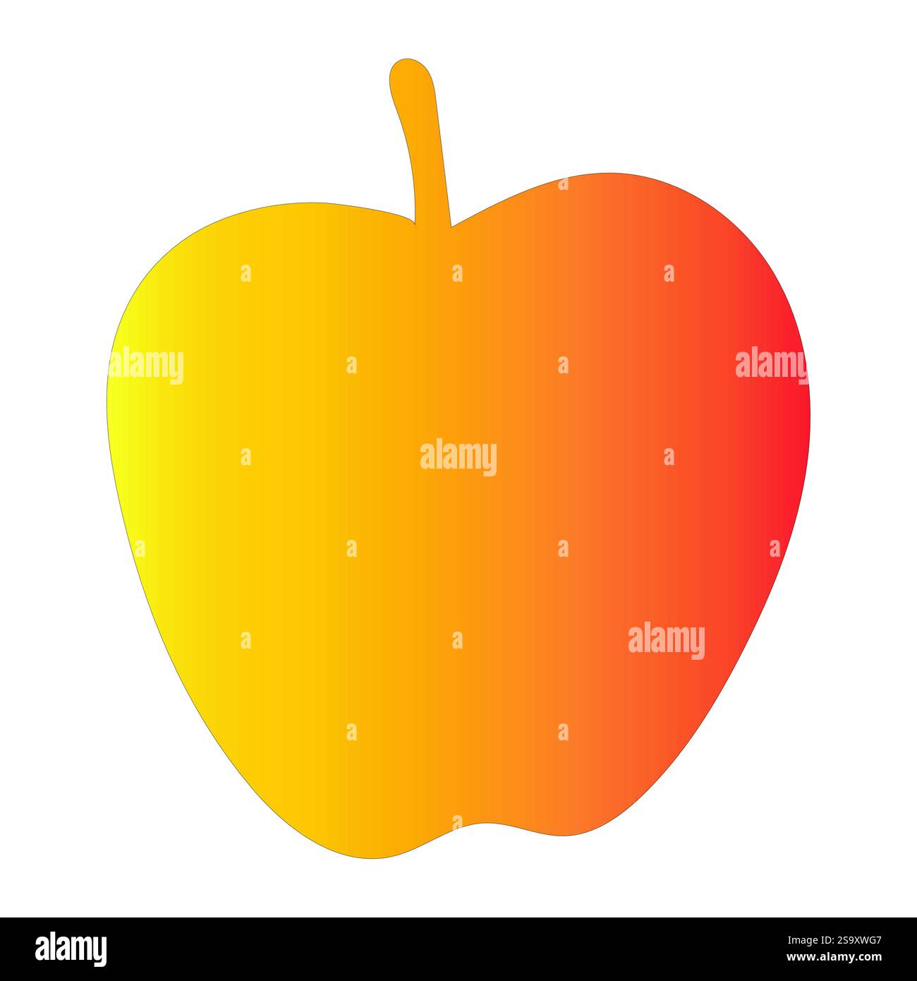 Yellow and Red Gradient Apple Design Stock Vector