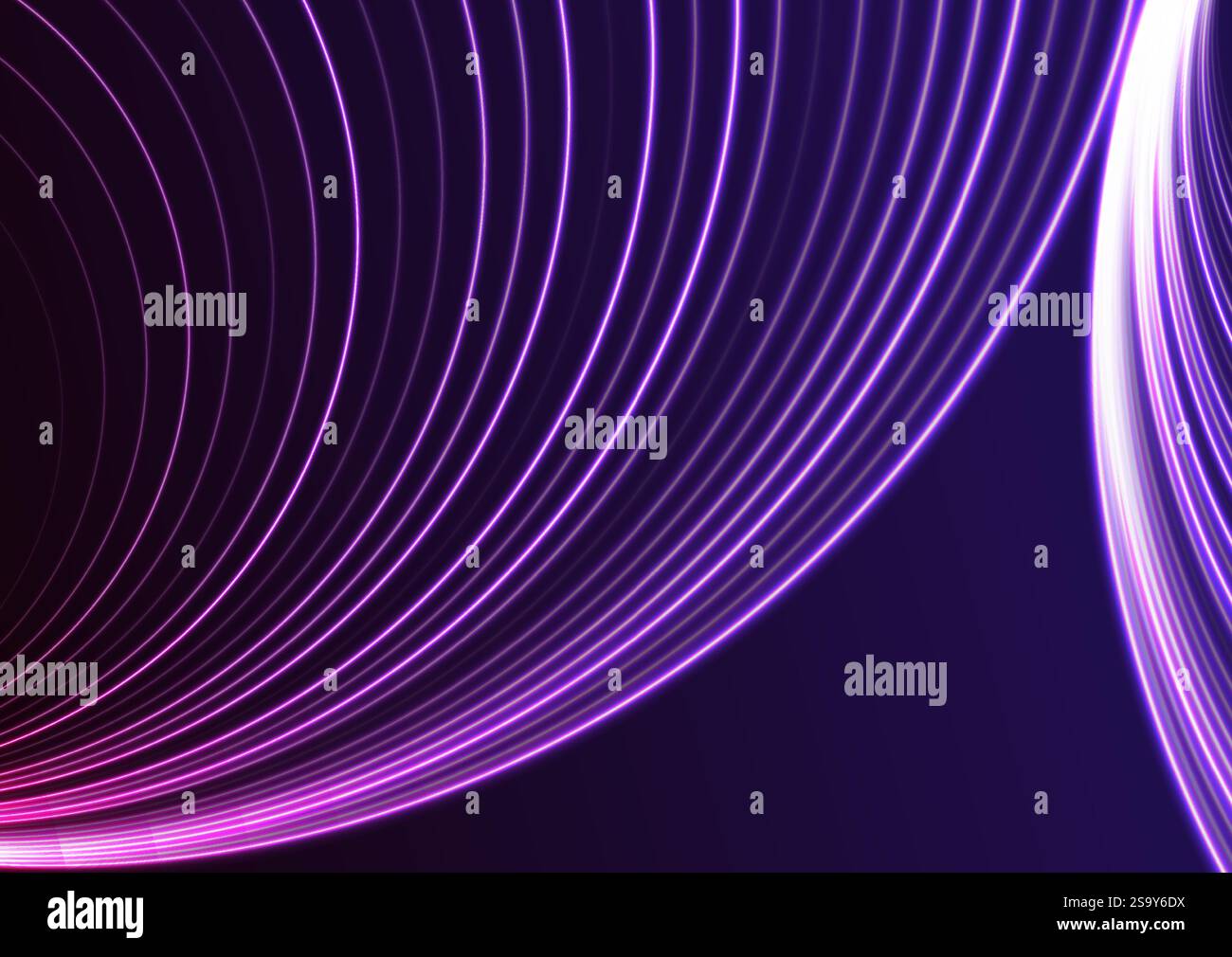 Bright violet neon curved lines abstract technology background ...
