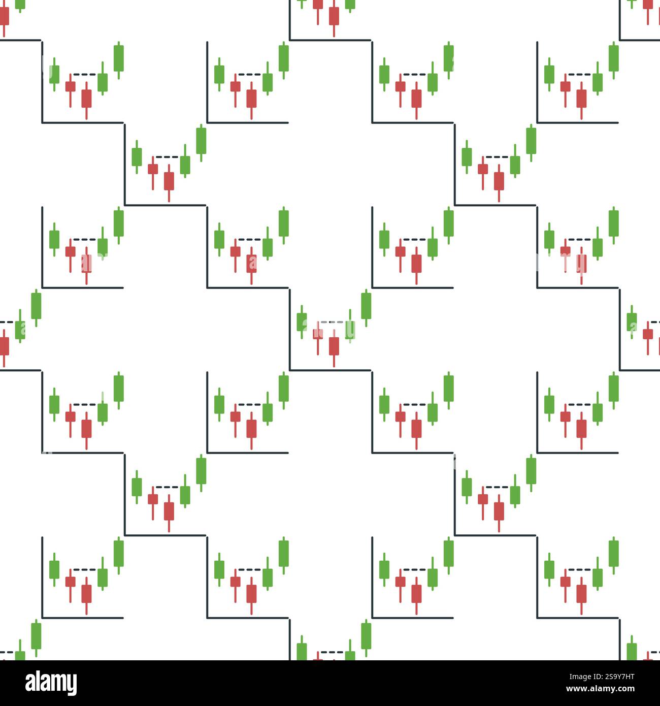 Candlestick Chart vector Stock Market Trading concept seamless pattern Stock Vector