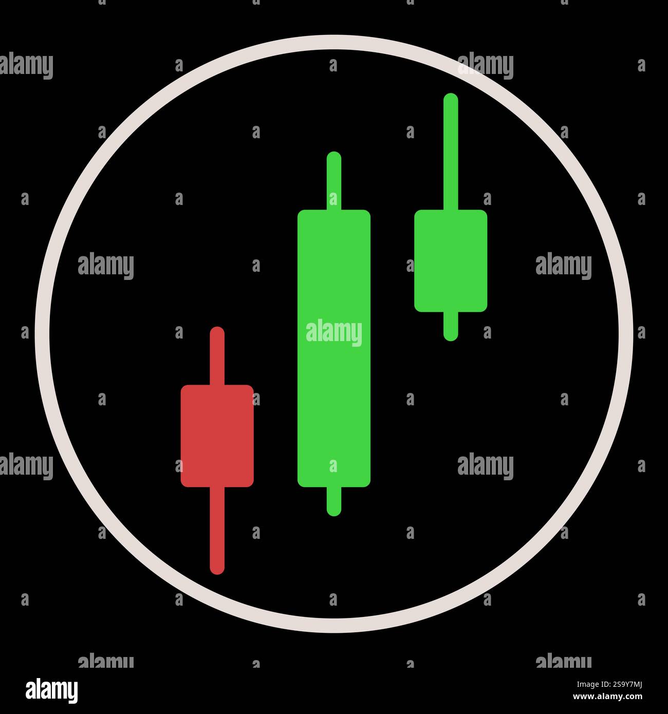 Circle with Candlestick Chart inside vector Analytics concept colored ...