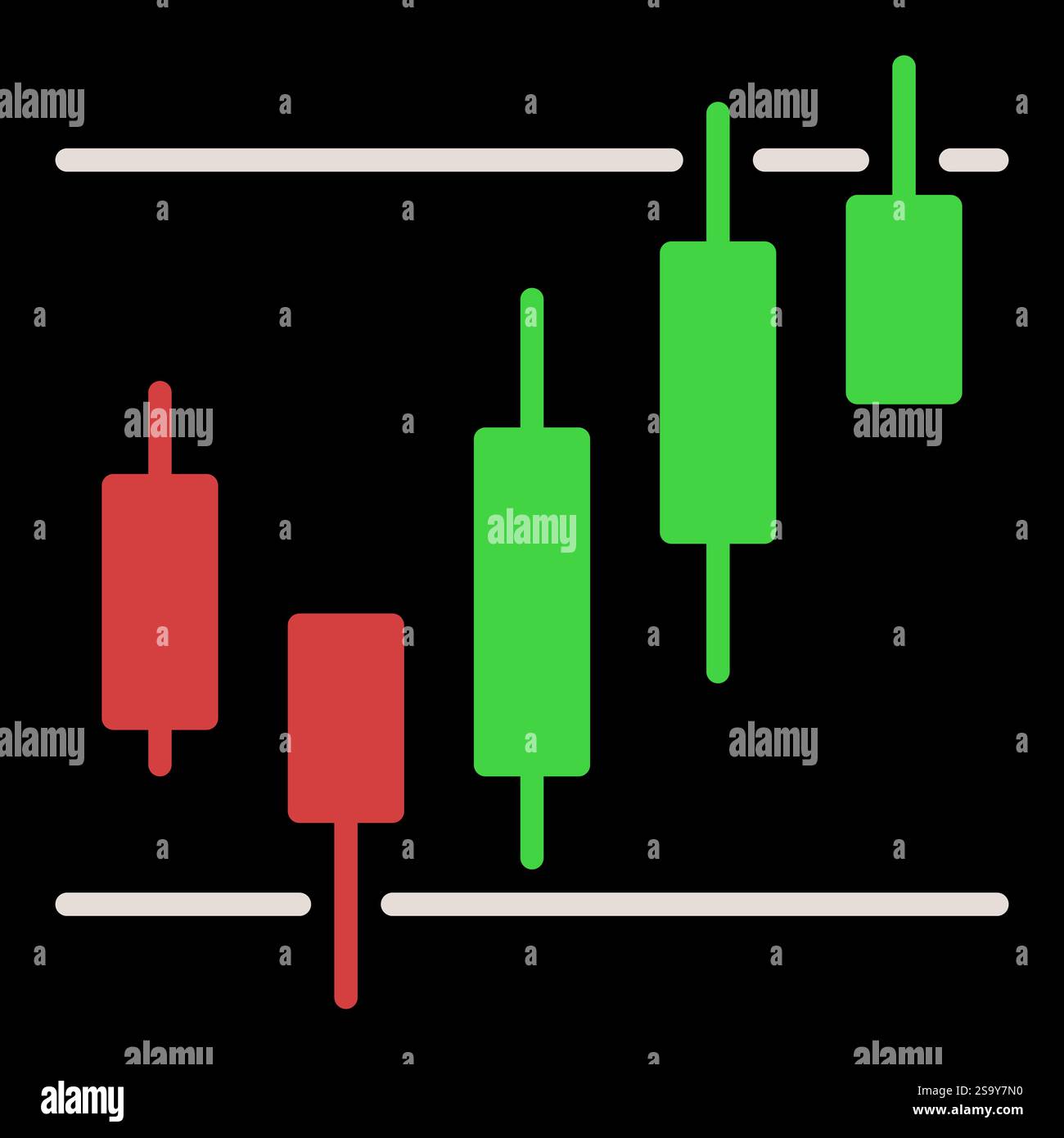 Crypto Trading vector Candlestick Chart concept colored icon or sign ...
