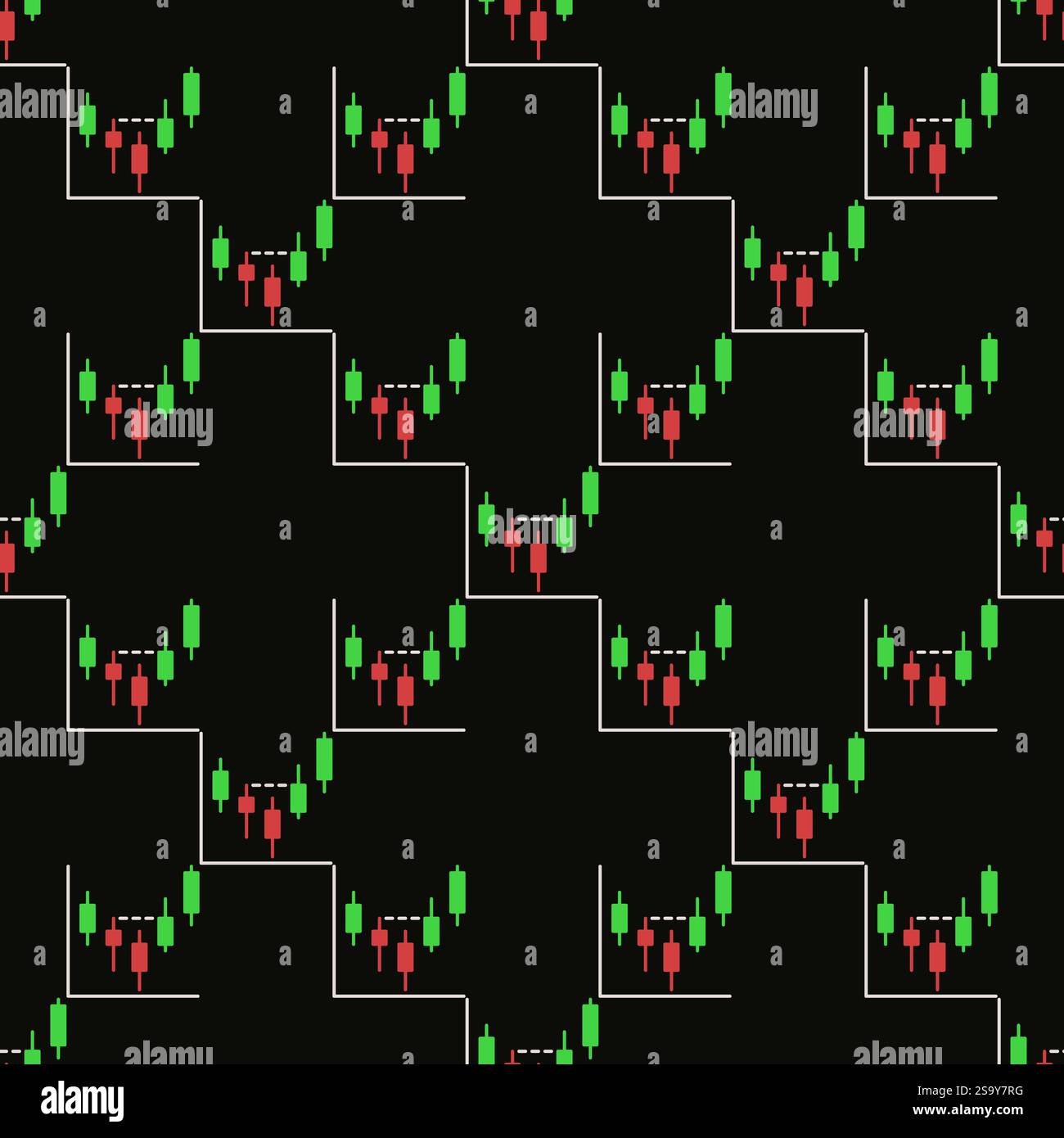 Candlestick Chart vector Crypto Trading concept colored seamless pattern Stock Vector