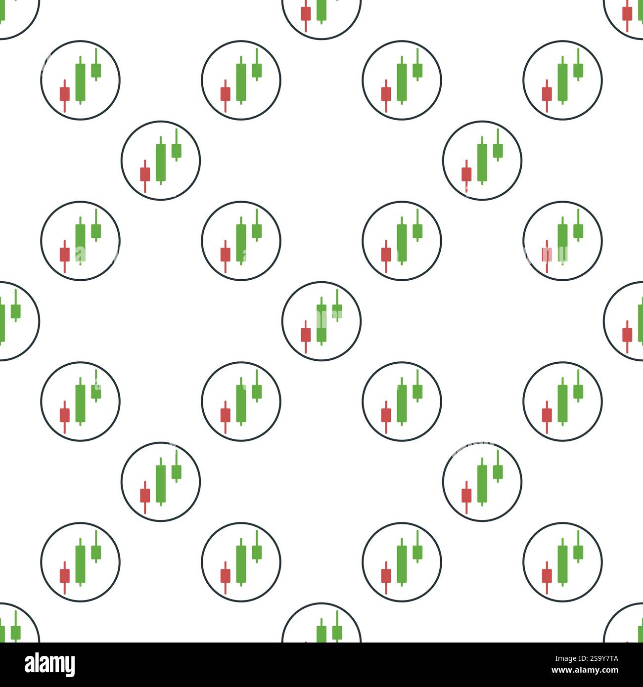 Financial Graph in Circle vector Crypto-currency Analytics concept seamless pattern Stock Vector