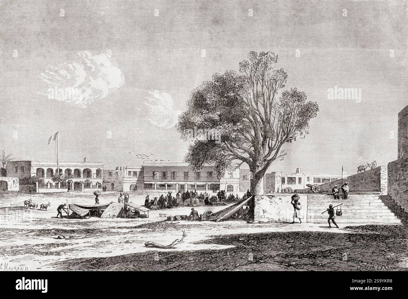 Government Square and market, Île de Gorée or Gorée Island, Dakar ...