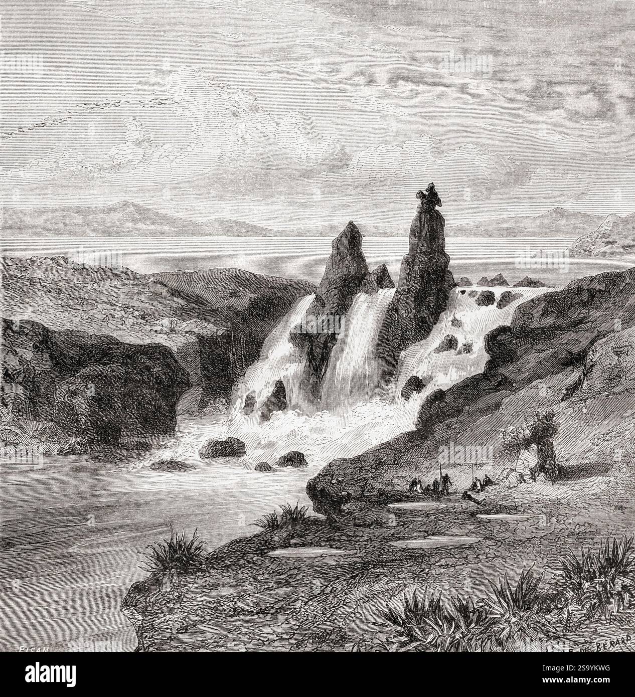 The Félou Falls, Senegal River, Kayes Region, Mali. Seen during the ...