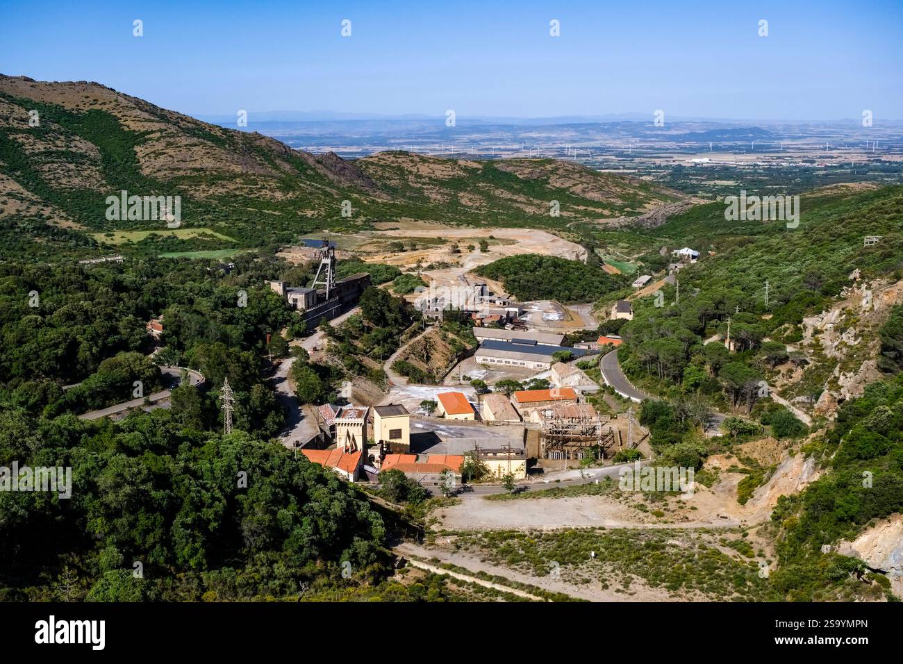Aerial view of the Montevecchio mine, once one of the most important ...