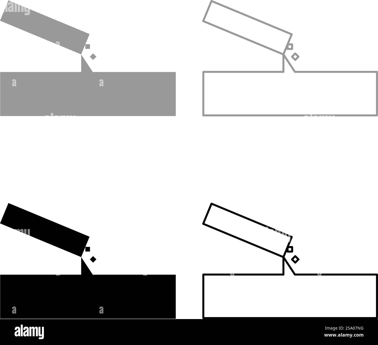 Concrete pours casting set icon grey black color vector illustration image simple solid fill outline contour line thin flat style. Concrete pours casting set icon grey black color vector illustration image solid fill outline contour line thin flat style Stock Vector