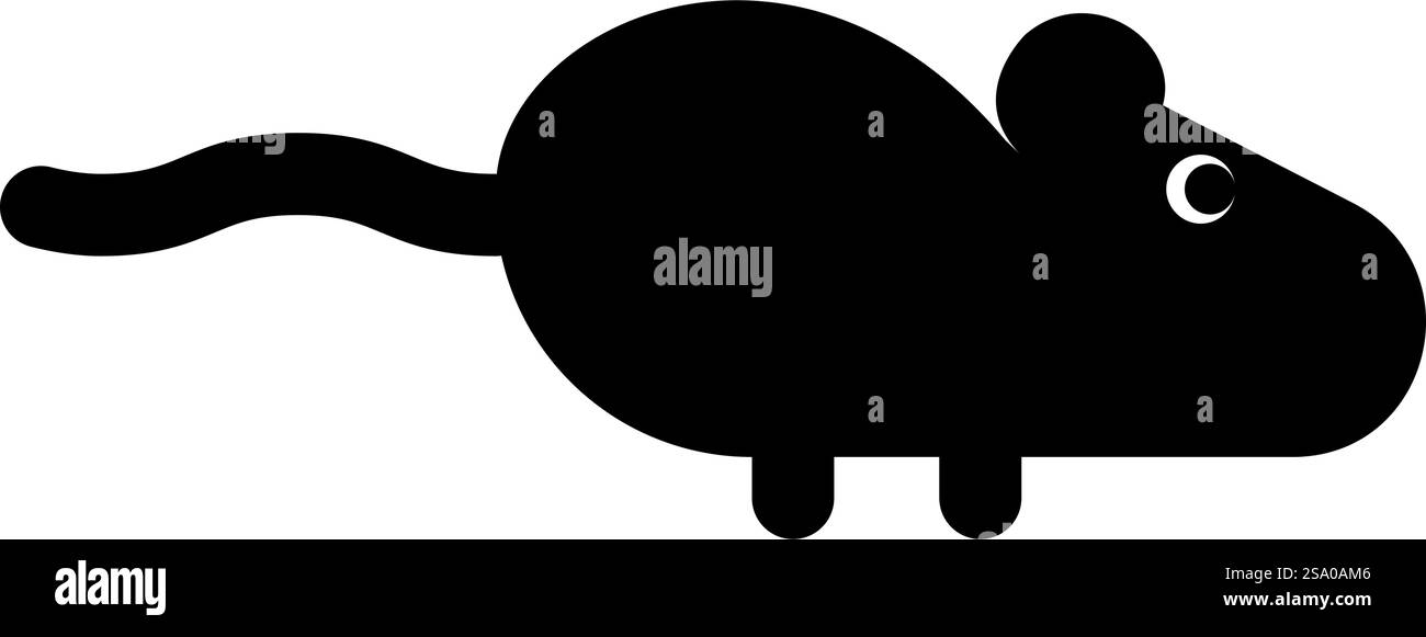 Mouse silhouette rodent icon black color vector illustration image flat ...