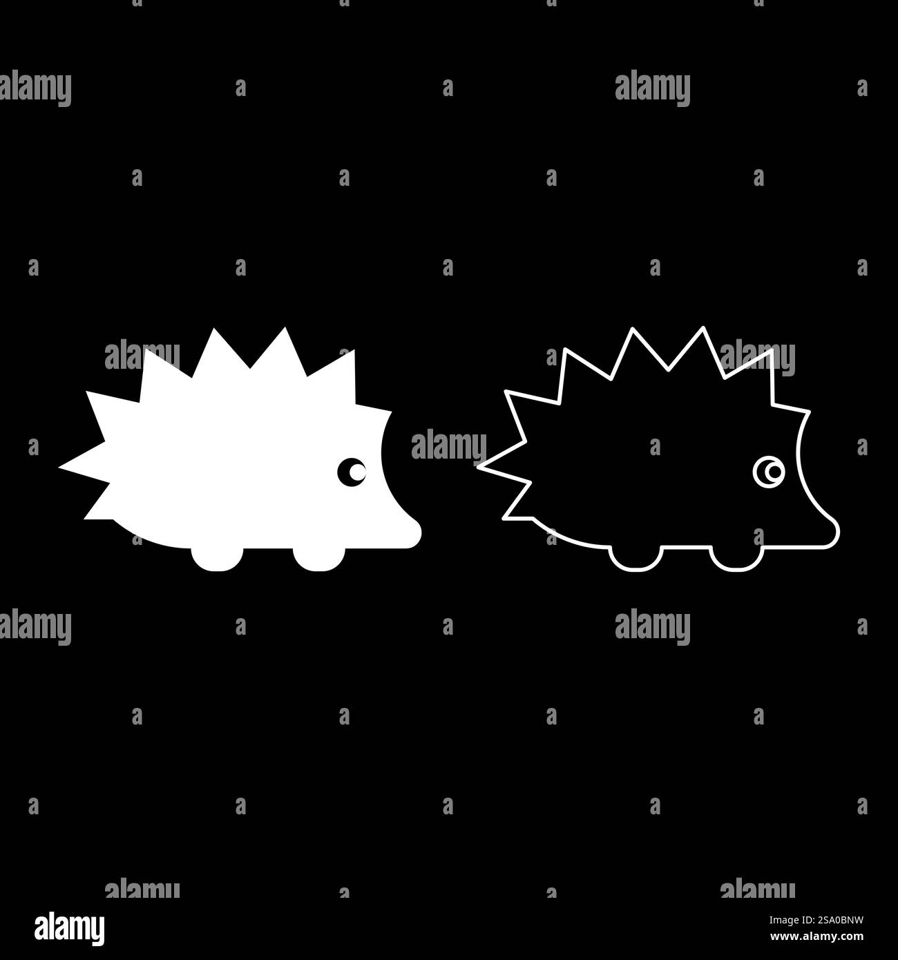 Cute hedgehog set icon white color vector illustration image simple ...
